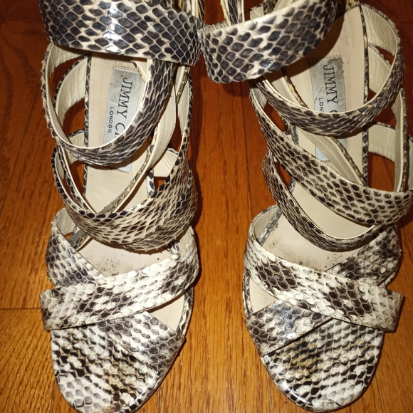 Jimmy Choo women's Stiletto Reptile Sandal Size 38.5 - Picture 5 of 13